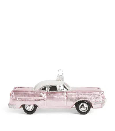 Harrods Glass Just Married Car Ornament In Pink