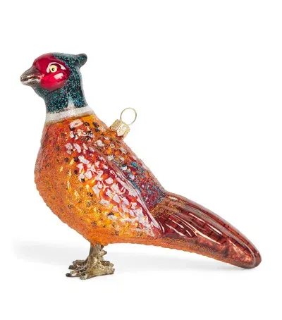 Harrods Glass Pheasant Tree Decoration In Multi