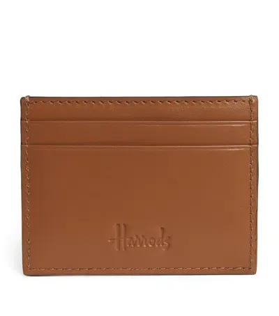 Harrods Leather Card Holder In Tan