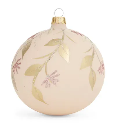 Harrods Leaves Print Bauble In Pink