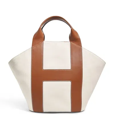 Harrods Medium Canvas Tote Bag In Brown