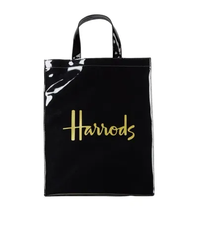 Harrods Medium Logo Shopper Bag In Black