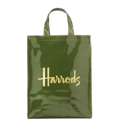 Harrods Medium Logo Shopper Bag In Green