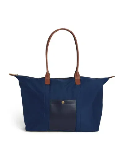 Harrods Medium Nylon Tote Bag In Blue