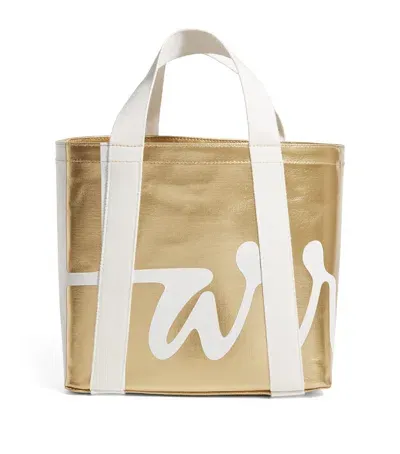 Harrods Mini Cotton Logo Tote Bag In Brown