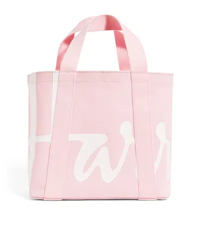 Harrods Mini Cotton Logo Tote Bag In Pink