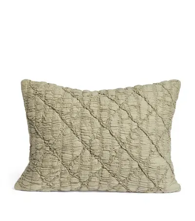 Harrods Of London Quilted Boudoir Cushion In Green