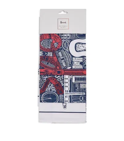 Harrods Picture Font Tea Towel In Multi