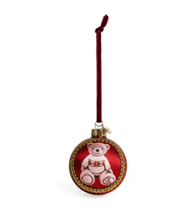 Harrods Red Christmas Bear 2024 Noah Bauble In Multi