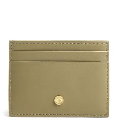 Harrods Smooth Leather Card Holder In Green