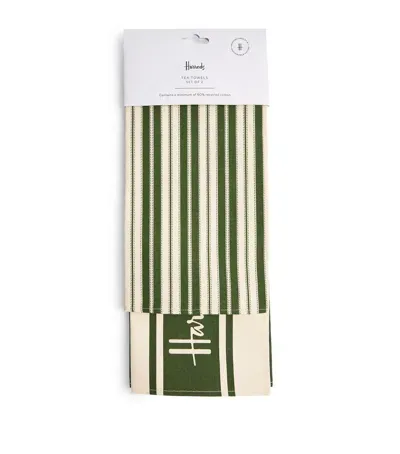 Harrods Tea Towels In Green