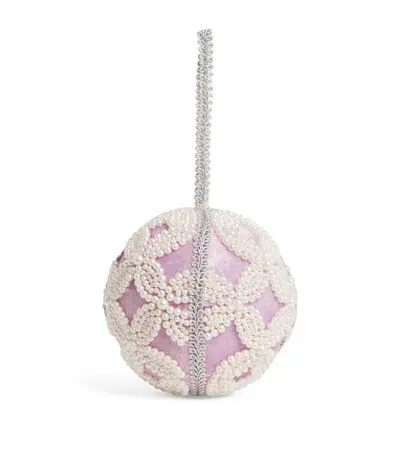 Harrods Velvet Embellished Bauble In White