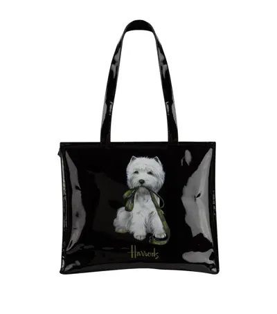 Harrods Westie Shoulder Bag In Black