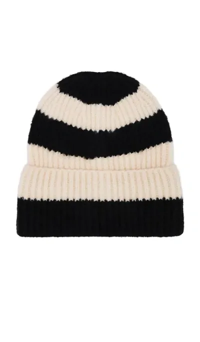 Hat Attack Stripe Beanie In 黑色 & 乳白色