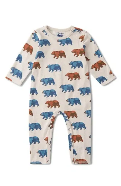 Hatley Babies'  Bluestone Bears Cotton Blend Romper In Natural