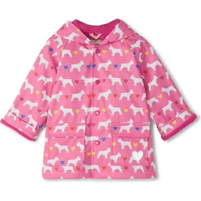 Hatley Babies'  Kids' French Bulldogs Waterproof Zip Jacket In Aurora Pink