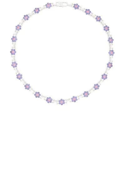 Hatton Labs Daisy Chain Necklace In Sterling Silver & Tanzanite