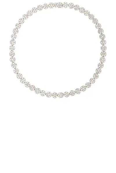 Hatton Labs Daisy Chain Tennis Necklace In Sterling Silver & White