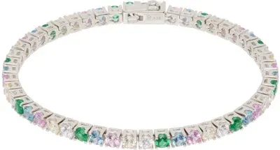 Hatton Labs Silver Classic Rainbow Tennis Bracelet In Multicolour