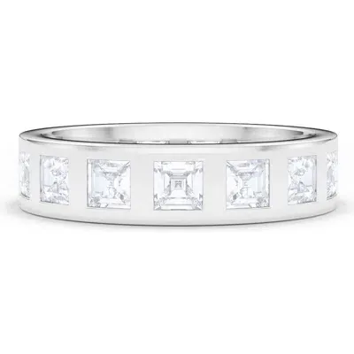 Hautecarat Asscher Cut Lab Created Diamond In The Band Ring In White Gold