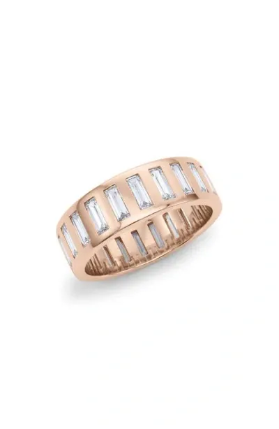 Hautecarat Baguette Lab Created Diamond Eternity Band Ring In Rose Gold