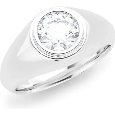 Hautecarat Round Brilliant Lab Created Diamond Ring In 2.00 Ctw 18k White Gold