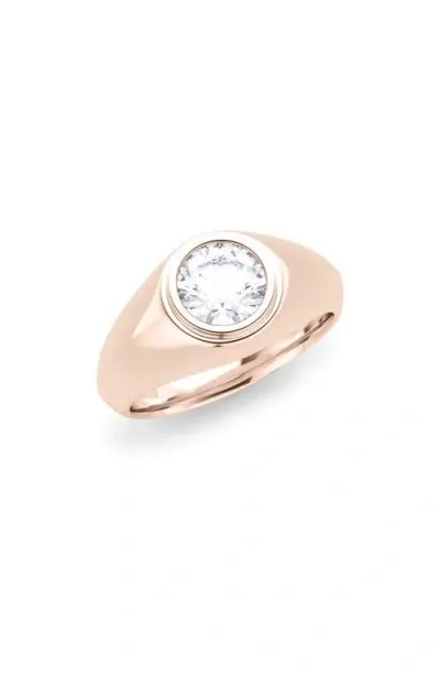 Hautecarat Round Brilliant Lab Created Diamond Ring In 2.50 Ctw 18k Rose Gold