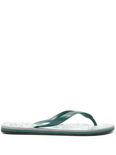 Havaianas X Maison Kitsuné Logo-embossed Flip Flops In Grey