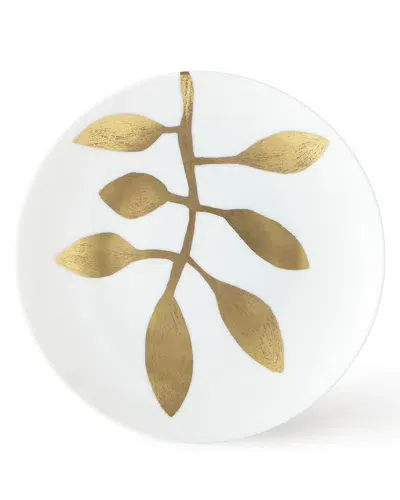 Haviland & Parlon Daphne Gold-leaf Dessert Plate, White