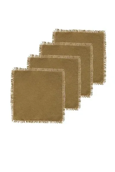 Hawkins New York Essential Set Of 4 Cocktail Napkins In Olive