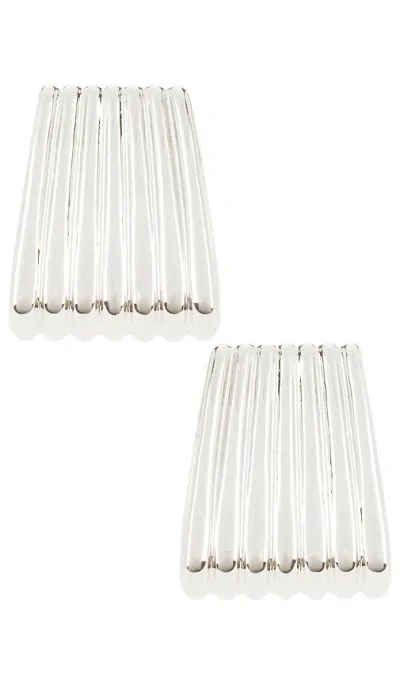 Heaven Mayhem Ribbed Maxi Earrings In Metallic