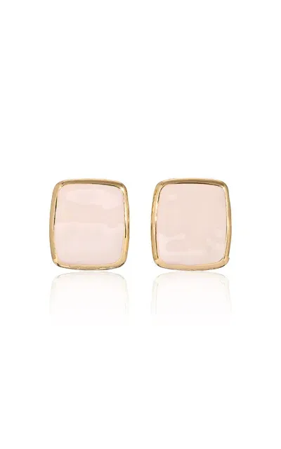 Heaven Mayhem Slice Gold-plated Enamel Earrings In Pink