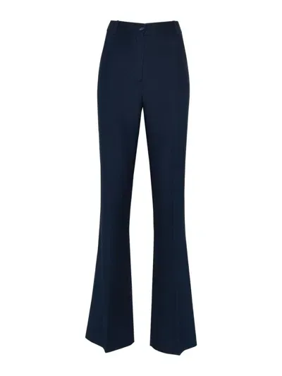 Hebe Studio Georgia Cady Flared Trousers In Azul