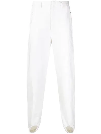 Hed Mayner Slim-cut Cotton Trousers In 白色