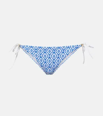 Heidi Klein Sardinia Printed Bikini Bottom In Blue