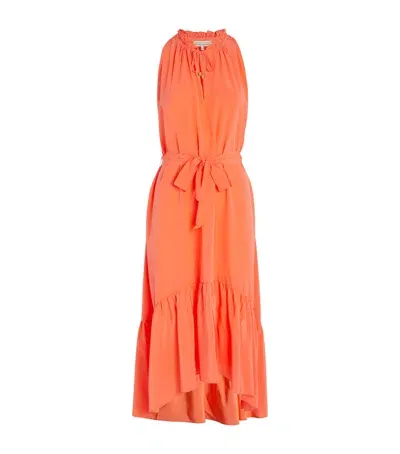 Heidi Klein Silk Tortola Midi Dress In Orange