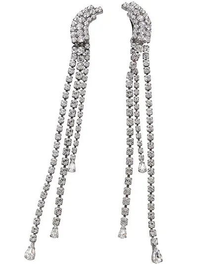 Helenezubeldia Crystal Earrings With Drops Clips In Metallic