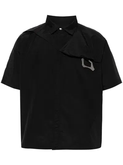 Heliot Emil Carabiner-detail Short-sleeve Shirt In Black