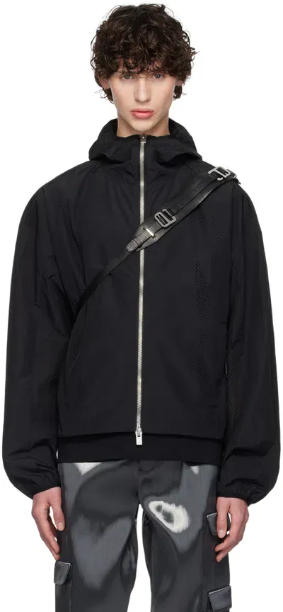 Heliot Emil Black Windbreaker Jacket