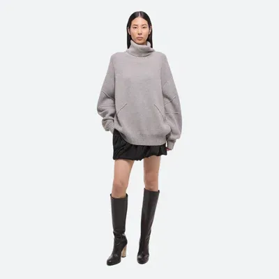 Helmut Lang Apex Turtleneck Sweater In Lt Grey Melange