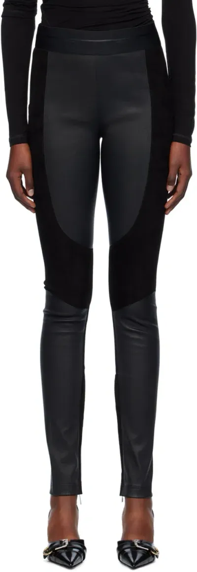 Helmut Lang Black Racer Leather Leggings In Black - 001