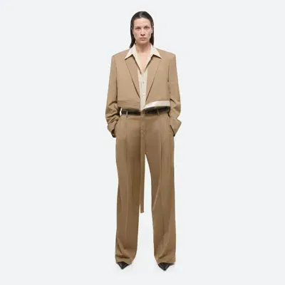 Helmut Lang Double Pleated Pants In Latte