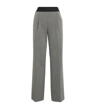 Helmut Lang Wool-blend Tailored Trousers In Gray