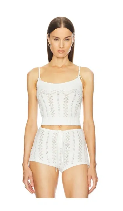 Helsa Adam Tank Top In Ivory