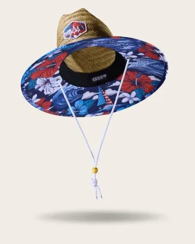 Hemlock Midway Straw Lifeguard Hat In Blue