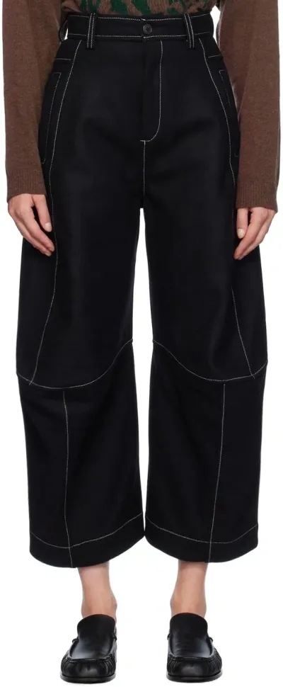 Henrik Vibskov Felted Tapered Trousers In Black