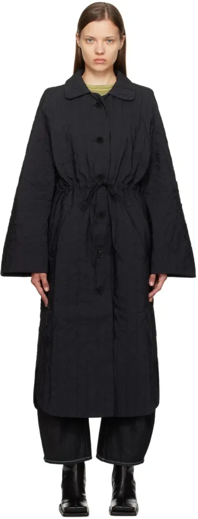 Henrik Vibskov Black Long Bind Coat