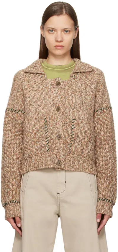 Henrik Vibskov Brown Stitch Cardigan In Fall Mix