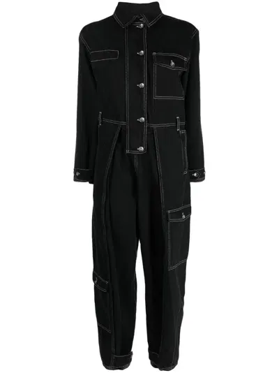 Henrik Vibskov Canned Denim Jumpsuit In Black