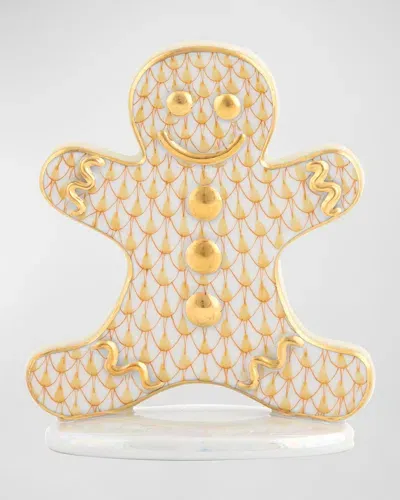 Herend Gingerbread Man Figurine In Butterscotch